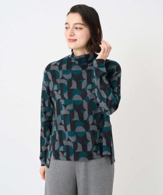 ＜GEORGES RECH (Women/小さいサイズ)＞［日本製］起毛ジャカードハイネックプルオーバー