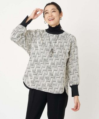＜GEORGES RECH (Women/小さいサイズ)＞［日本製］ジグザグジャカードプルオーバー