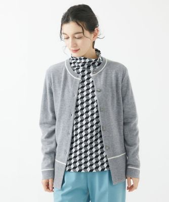 ［日本製］幾何ジャガードボトルネックカットソー