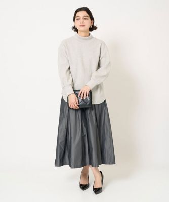 幾何柄ジャガードジャージーハイネックプルオーバー | GEORGES