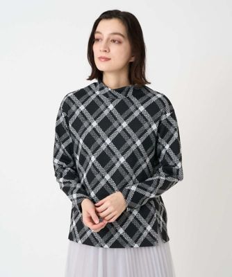 へリンボンラインジャカードハイネックカットソー | GEORGES RECH