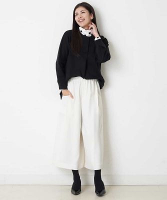 【洗える】ドットハイネックカットソー