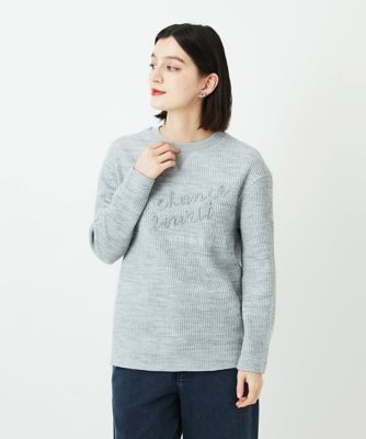 ＜GEORGES RECH (Women/小さいサイズ)＞ラメニットテープロゴ刺繍プルオーバー