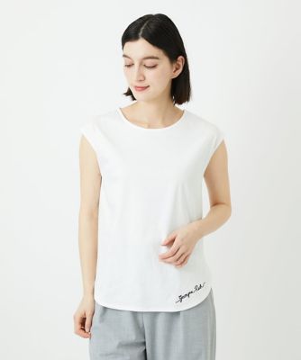 ＜GEORGES RECH (Women/小さいサイズ)＞ロゴ刺繍フレンチスリーブカットソー