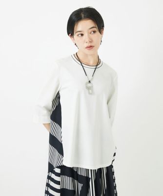 バックシャン幾何プリントカットソー