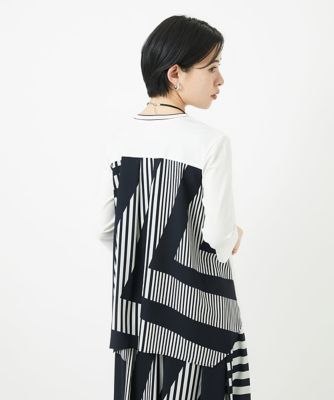バックシャン幾何プリントカットソー