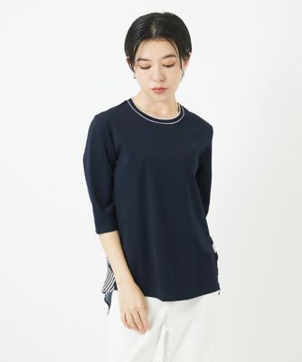 バックシャン幾何プリントカットソー