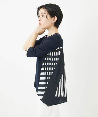 バックシャン幾何プリントカットソー