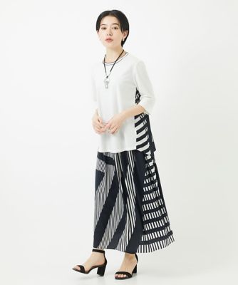 バックシャン幾何プリントカットソー