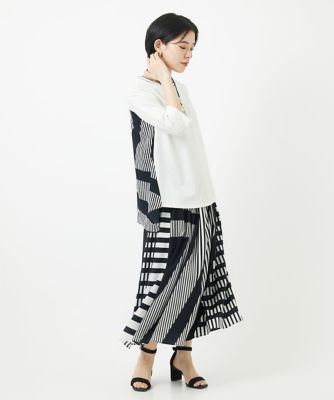 バックシャン幾何プリントカットソー