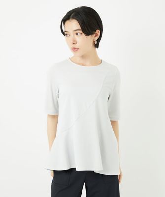 ＜GEORGES RECH (Women/小さいサイズ)＞ピケストライプジャージーフレアカットソー