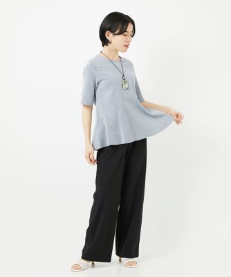 ピケストライプジャージーフレアカットソー
