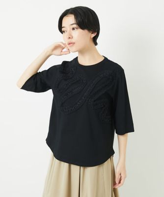 GeeRA チュニック ギャザーデザイン異素材切替チュニック