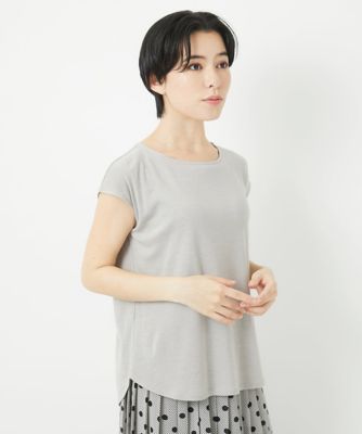 ［日本製］ラメフレンチスリーブジャージーカットソー