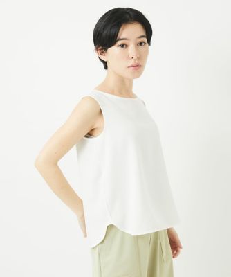 ［日本製／多機能素材］カットジョーゼットタンクトップ