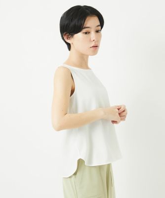 ［日本製／多機能素材］カットジョーゼットタンクトップ