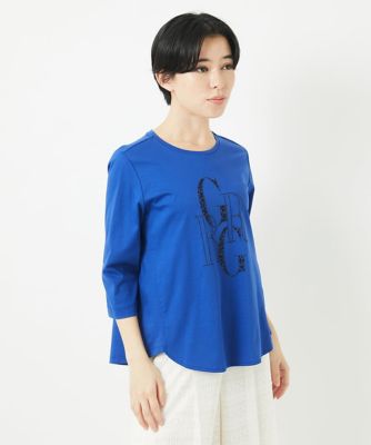 ドライコットンビーズ刺繍ロゴ7分袖カットソー | GEORGES RECH (Women