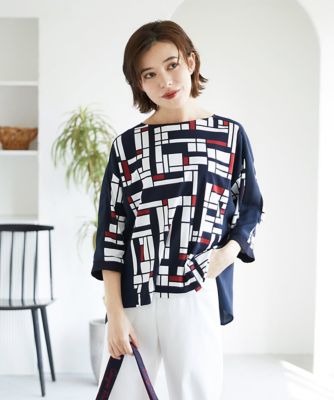 ＜GEORGES RECH (Women/小さいサイズ)＞トリコロールドルマンスリーブカットソー