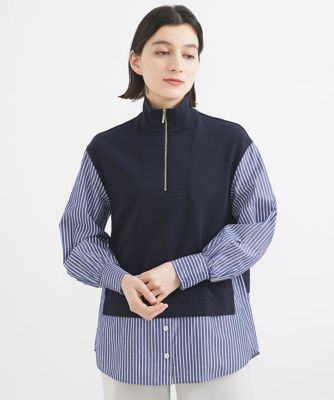ベストレイヤードストライプシャツ