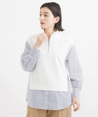 ベストレイヤードストライプシャツ