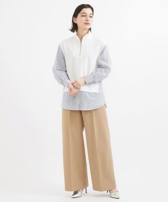 ベストレイヤードストライプシャツ