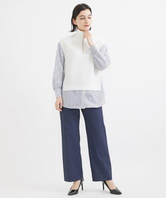 ベストレイヤードストライプシャツ