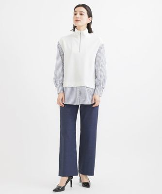 ベストレイヤードストライプシャツ