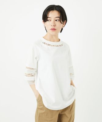 チュールエンブロイダリー6分袖カットソー | GEORGES RECH (Women