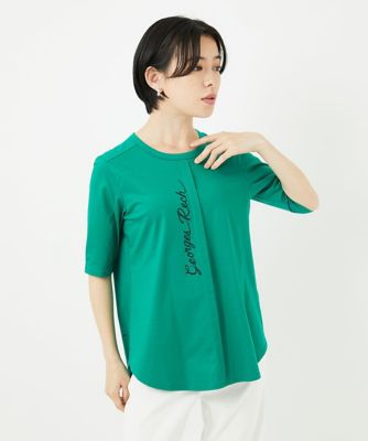 ＜GEORGES RECH (Women/小さいサイズ)＞シルケット天竺ラウンドヘムロゴカットソー