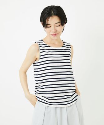 ＜GEORGES RECH (Women/小さいサイズ)＞［日本製］マルチボーダーラメタンクトップ