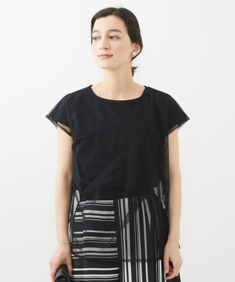 2点セット］フレンチスリーブチュールレイヤードカットソー | GEORGES