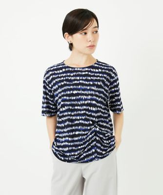 ＜GEORGES RECH (Women/小さいサイズ)＞［日本製］ランダムボーダータックジャージーカットソー