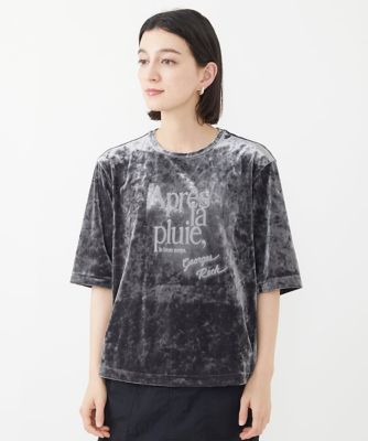 GEORGES RECH (Women/小さいサイズ)/ジョルジュレッシュ クラッシュベロアロゴ6分袖カットソー