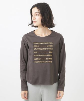 スパンコールロゴ刺繍カットソー