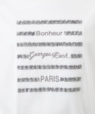 スパンコールロゴ刺繍カットソー