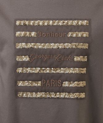 スパンコールロゴ刺繍カットソー