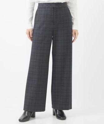 ジョルジュ・レッシュ（ES RECH）/[日本製]両面起毛ラメチェックワイドストレートパンツ 日本製］両面起毛ラメチェックワイドストレートパンツ | GEORGES RECH