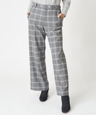 ＜GEORGES RECH (Women/小さいサイズ)＞［日本製］両面起毛チェックワイドストレートラメパンツ