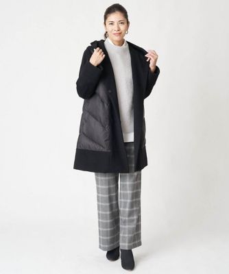 ［日本製］両面起毛チェックワイドストレートラメパンツ