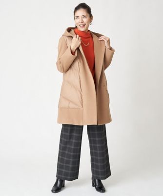 ［日本製］両面起毛チェックワイドストレートラメパンツ