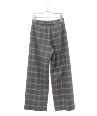 ［日本製］両面起毛チェックワイドストレートラメパンツ