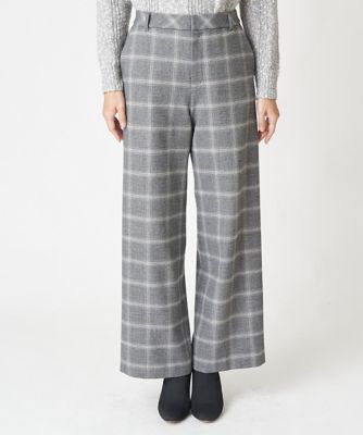 ［日本製］両面起毛チェックワイドストレートラメパンツ
