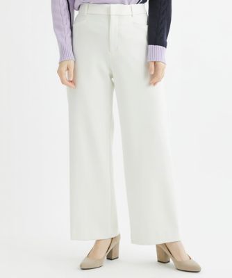 ［日本製］両面起毛ストレッチワイドストレートパンツ