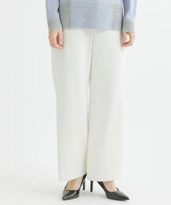 ［日本製］両面起毛ストレッチワイドストレートパンツ