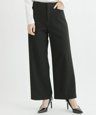 ［日本製］両面起毛ストレッチワイドストレートパンツ