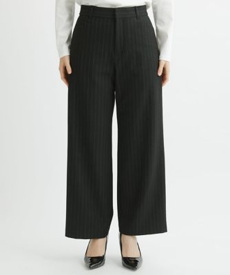［日本製］両面起毛ストレッチワイドストレートパンツ