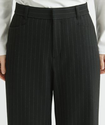 ［日本製］両面起毛ストレッチワイドストレートパンツ