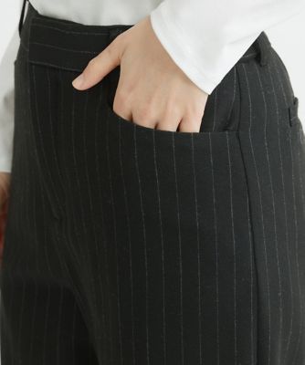 ［日本製］両面起毛ストレッチワイドストレートパンツ