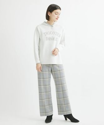 ［日本製］両面起毛ストレッチワイドストレートパンツ