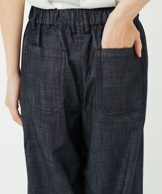 デニム調シャンブレーストレッチワイドパンツ | GEORGES RECH (Women